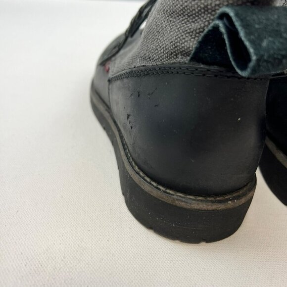 Levi’s Men’s Lace Up Boots Black Leather Gray Textile Size 8.5 - Picture 7 of 11